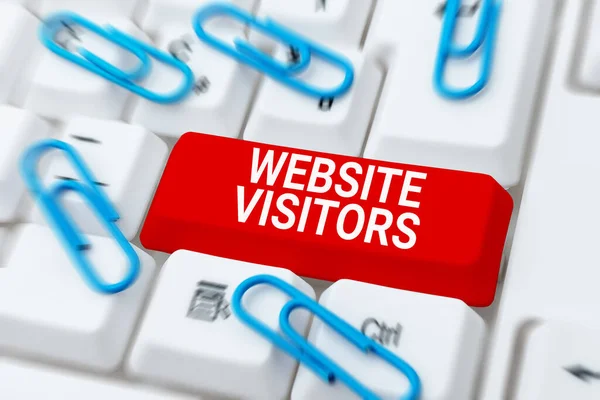Text Caption Presenting Website Visitors Business Overview Someone Who Visits — Stock Photo, Image