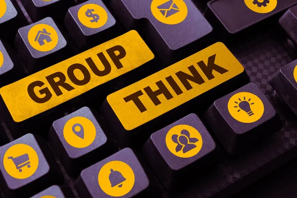 Text Sign Showing Group Think Conceptual Photo Gather Either Formally — Stock fotografie