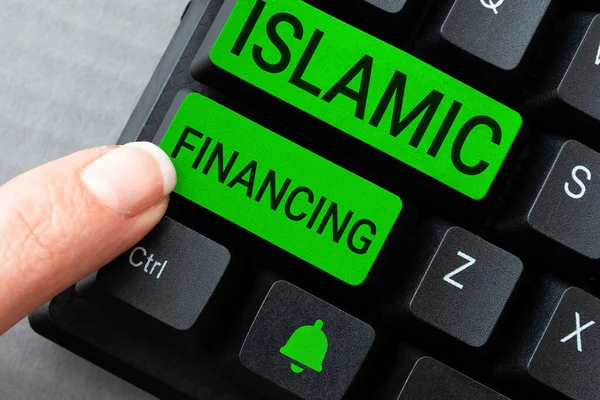 Handschriftlicher Text Islamic Financing Konzeptfoto Bankaktivitäten Und Investitionen Die Der — Stockfoto