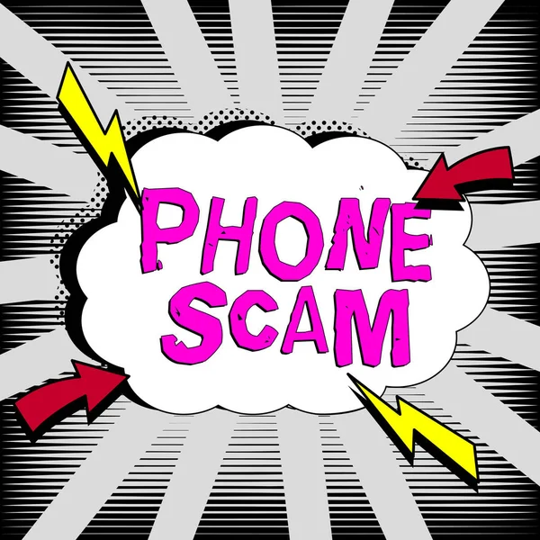 Conceptual Caption Phone Scam Word Getting Unwanted Calls Promote Products — 스톡 사진