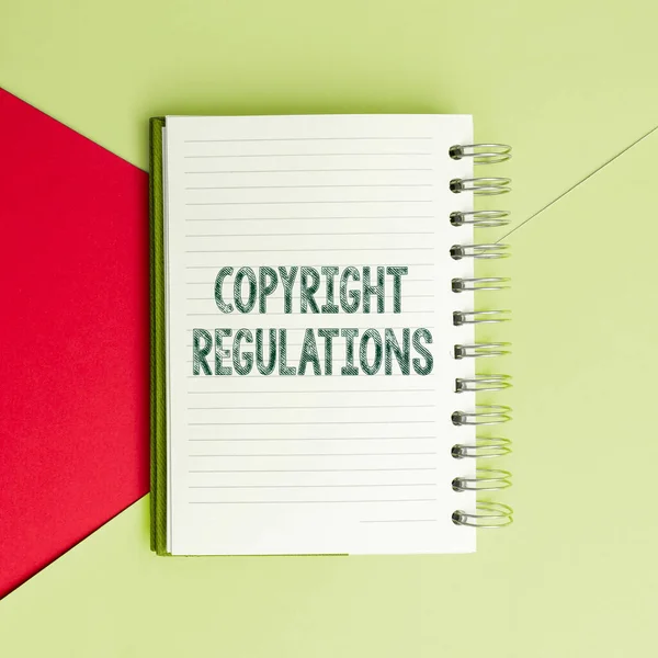 Firma Escritura Mano Copyright Regulations Conceptual Photo Body Law Govers —  Fotos de Stock