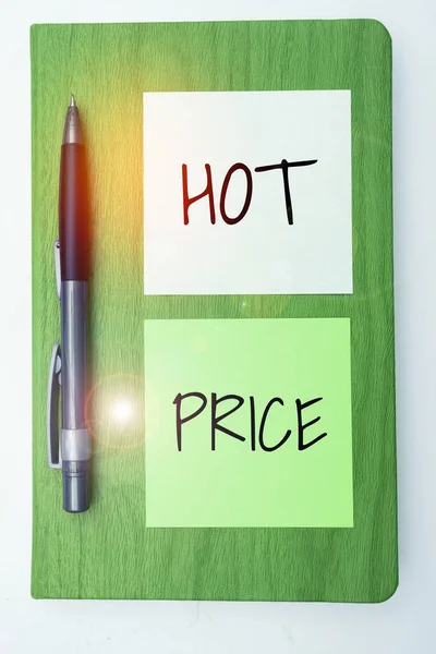 Legenda Texto Apresentando Hot Price Foto Conceitual Comprador Vendedor Pode — Fotografia de Stock