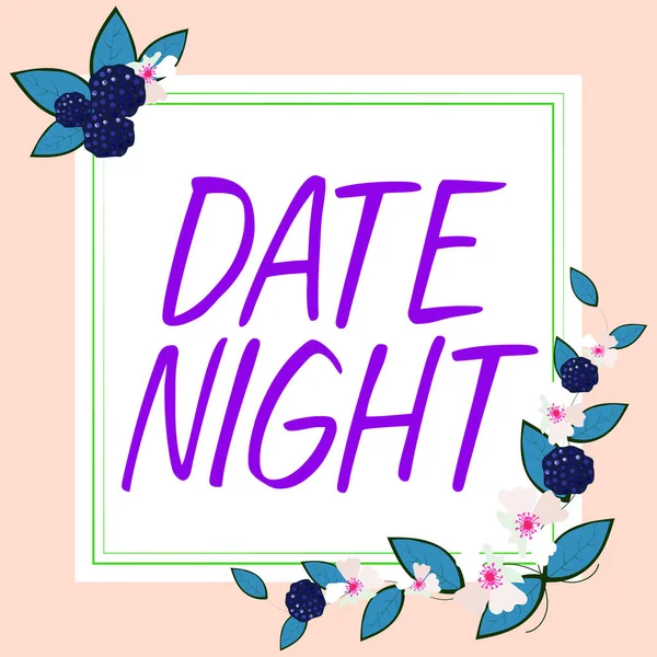 Inspiration Showing Sign Date Night Business Approach Time Couple Can — Stock Photo, Image