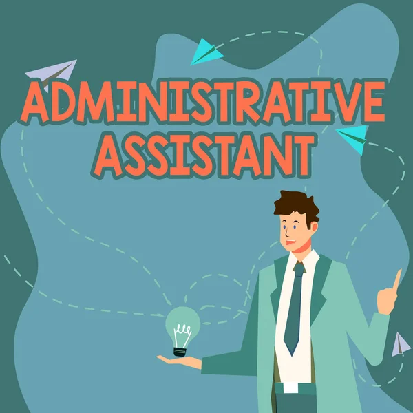 Text Bildtext Som Presenterar Administrativ Assistent Begreppet Administration Support Specialist — Stockfoto