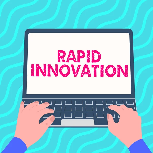 Text Caption Presenting Rapid Innovation Business Concept Characteristic Website Search — 스톡 사진
