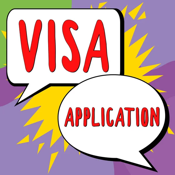 Texto Que Mostra Inspiração Visa Application Internet Concept Process Getting — Fotografia de Stock