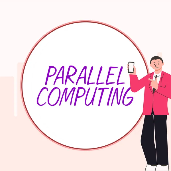 Ručně Psané Znaménko Parallel Computing Slovo Napsané Při Souběžném Výpočtu — Stock fotografie