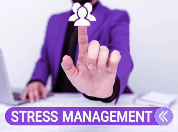 Tekstbord Met Stress Management Woord Geschreven Het Leren Van Manieren — Stockfoto
