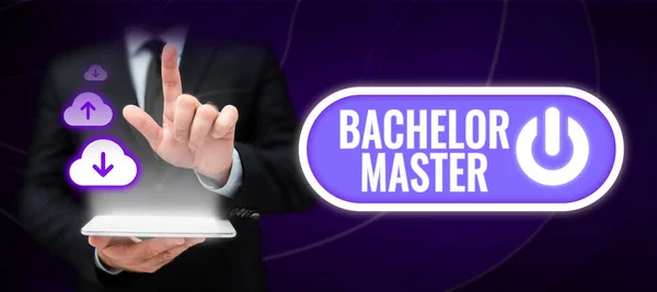 Text sign showing Bachelor Master, Business concept An advanced degree completed after bachelors degree