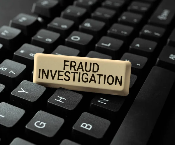 Conceptual Caption Fraud Investigation Business Approach Process Determining Whether Scam — Foto de Stock