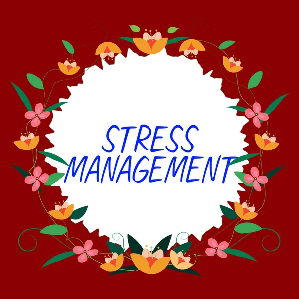 Text showing inspiration Stress Management, Business approach learning ways of behaving and thinking that reduce stress