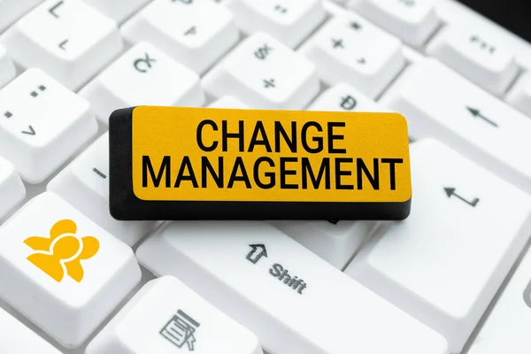 Inspiration Showing Sign Change Management Word Replacement Leadership Organization New — Stock fotografie