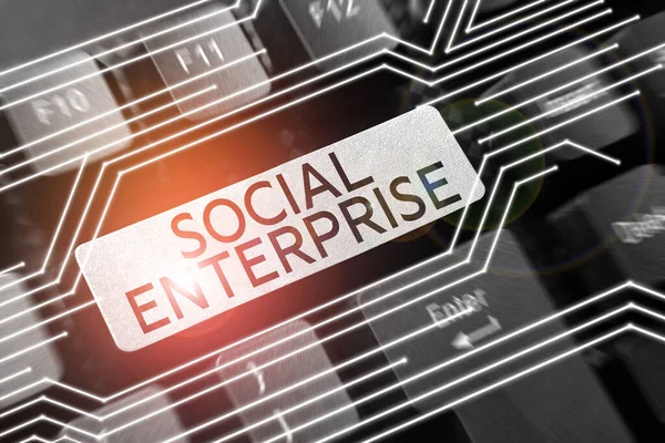 Inspiration Showing Sign Social Enterprise Business Idea Business Makes Money — Foto de Stock