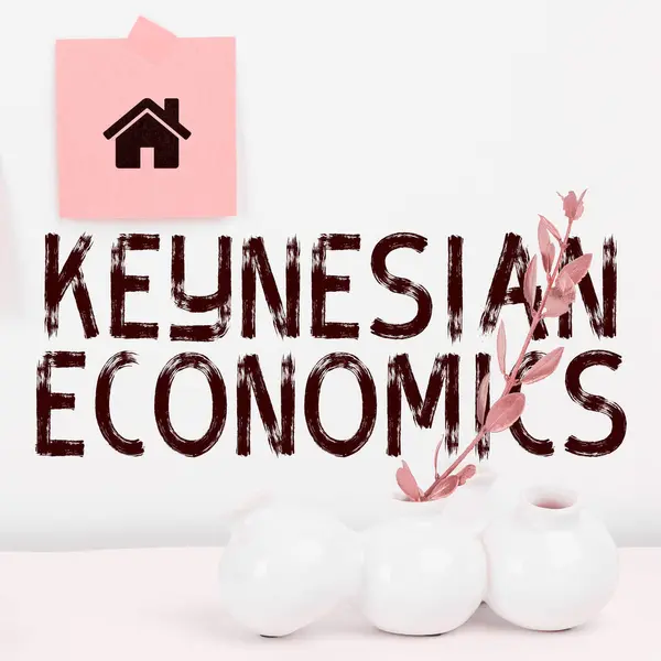 Legenda Texto Apresentando Keynesian Economics Visão Geral Dos Negócios Programas — Fotografia de Stock