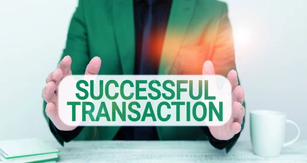 Zeichen Für Erfolgreiche Transaktion Geschäftsübersicht Generiert Hohe Rücklaufquote Ermöglicht Effizientere — Stockfoto