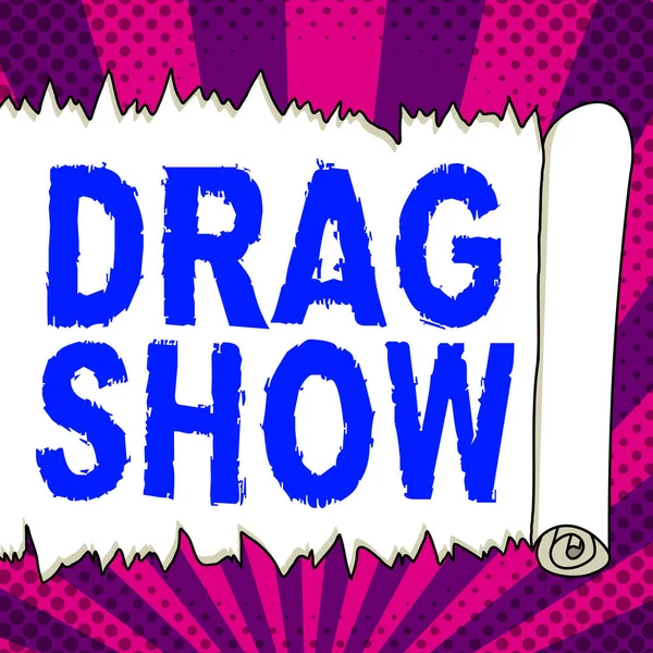 Konceptuell Bildtext Drag Show Word För Tävlingsevenemang Där Två Bilar — Stockfoto