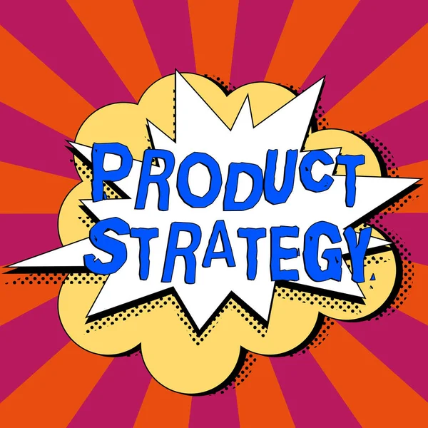 Textová Značka Zobrazující Produktovou Strategii Obchodní Přehlídka Dlouhodobý Plán Vývoje — Stock fotografie