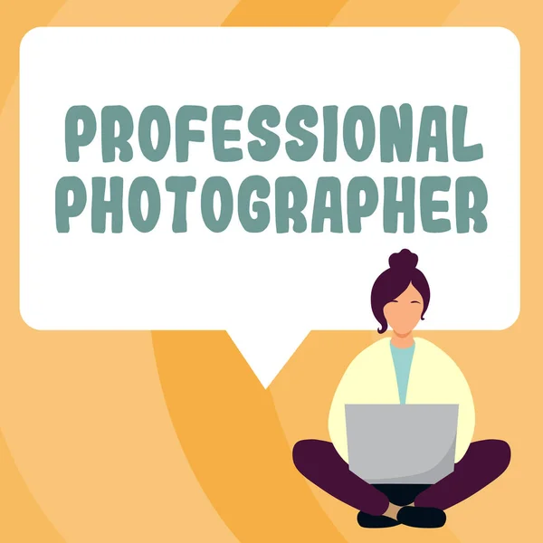 Cartel Escritura Mano Fotógrafo Profesional Persona Idea Negocio Que Toma —  Fotos de Stock
