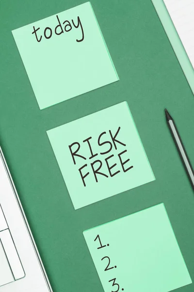 Textzeichen Das Risk Free Anzeigt Begriff Der Verwendet Wird Etwas — Stockfoto