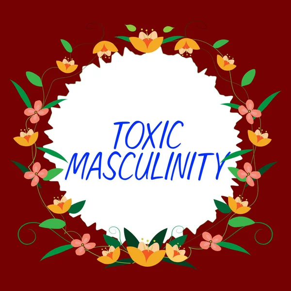 Text Caption Presenting Toxic Masculinity Business Approach Describes Narrow Repressive — Foto de Stock