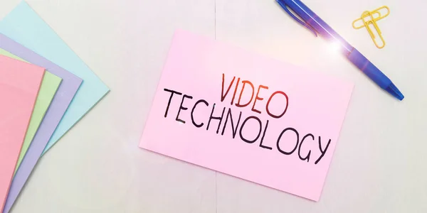 Konceptuális Felirat Video Technology Word Írta Felvétel Lejátszás Mozgó Képek — Stock Fotó