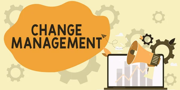 Escrevendo Exibindo Texto Change Management Concept Meaning Substituição Liderança Uma — Fotografia de Stock