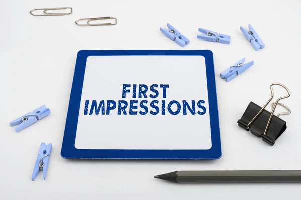 Text Sign Showing First Impressions Business Showcase What Person Thinks — ストック写真