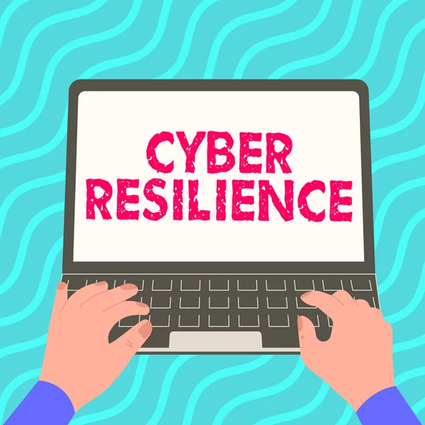 Texto Escritura Mano Cyber Resilience Medición Concepto Negocio Bien Que —  Fotos de Stock