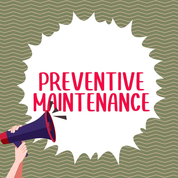 Writing displaying text Preventive Maintenance, Business idea Avoid Breakdown done while machine still working