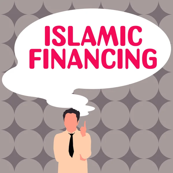 Texto Que Presenta Financiamiento Islámico Concepto Que Significa Actividad Bancaria —  Fotos de Stock