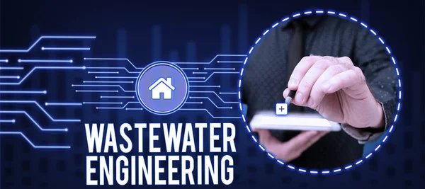 Tekenen Weergeven Afvalwater Engineering Bedrijfsoverzicht Engineering Methoden Voor Het Verbeteren — Stockfoto