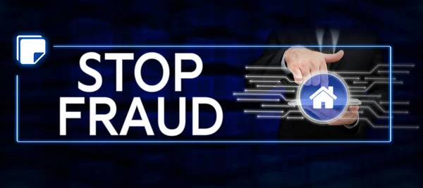 Conceptuele Bijschrift Stop Fraude Concept Betekent Campagne Adviseert Mensen Uit — Stockfoto