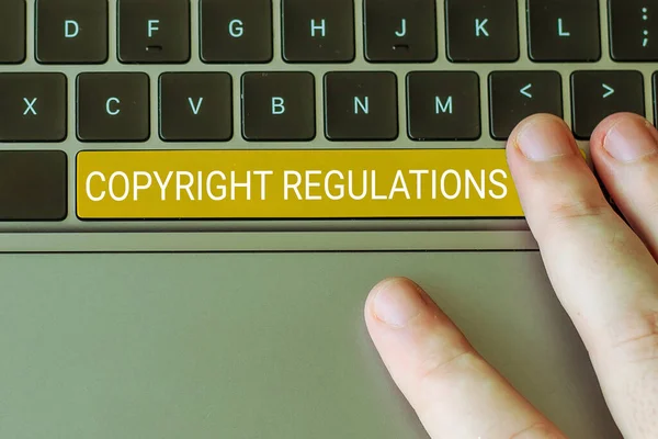 Sign Displaying Copyright Regulations Business Idea Body Law Governs Original — Stockfoto
