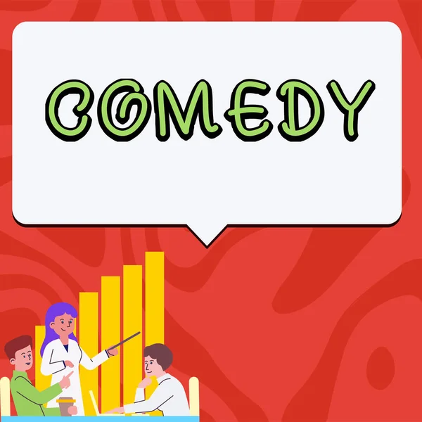 Text Som Visar Inspiration Komedi Koncept Som Betyder Roligt Program — Stockfoto