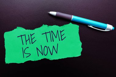 The Time Is Now 'ı sunan metin başlığı, iş yaklaşımı birini bugün yapmaya teşvik ediyor. Geç kalmayın.
