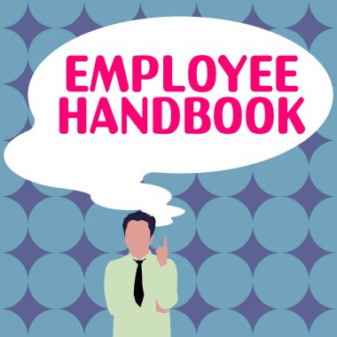 Conceptual caption Employee Handbook, Word Written on Document that contains an operating procedures of company