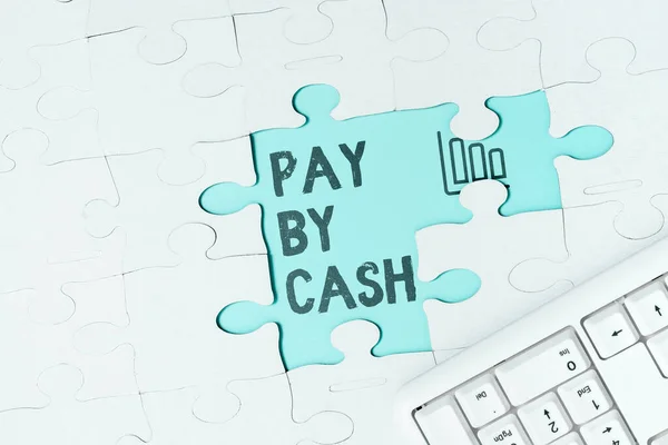 Schild Mit Der Aufschrift Pay Cash Geschäftsidee Kunde Bezahlt Mit — Stockfoto
