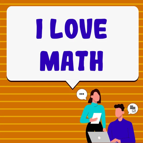Matematiği Seviyorum Kavramsal Gösterim Kavramsal Kavram Matematiği Seven Kişi Sayısı — Stok fotoğraf