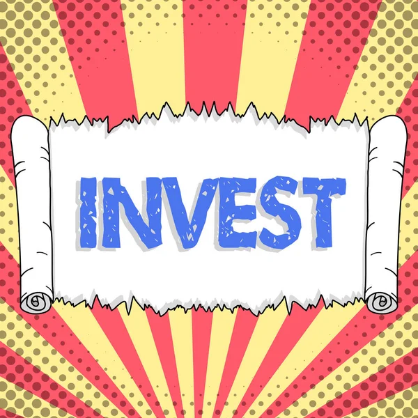 Znak Tekstowy Pokazujący Invest Business Showcase Komercyjne Przedsięwzięcie Oczekiwaniem Osiągnięcie — Zdjęcie stockowe