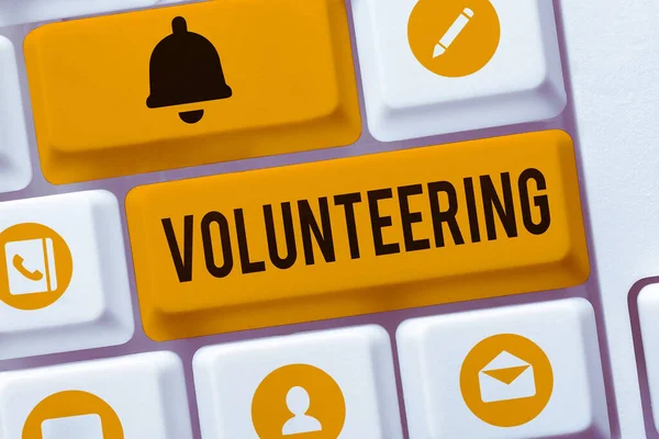 Написання Тексту Волонтерство Концепція Означає Надання Послуг Фінансової Вигоди — стокове фото