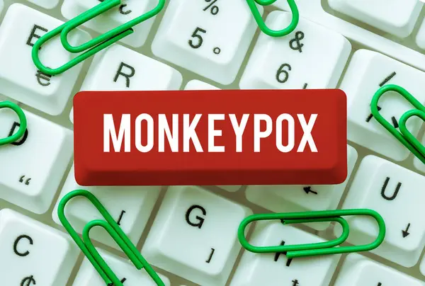 Segno Scrittura Mano Monkeypox Word Scritto Sul Vaiolo Dell Africa — Foto Stock