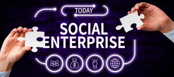 Display Concettuale Social Enterprise Foto Concettuale Business Che Soldi Modo — Foto Stock