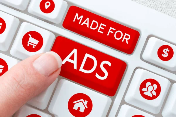 Text Showing Inspiration Made Ads Business Idea Marketing Strategies Designs — Stock Fotó