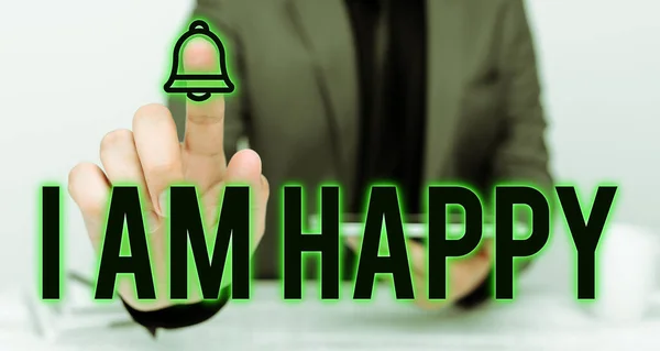 Handschriftliches Zeichen Happy Business Überblick Ein Erfülltes Leben Voller Liebe — Stockfoto