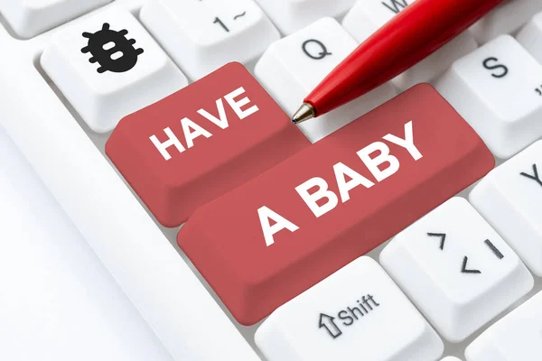 Bildunterschrift Have Baby Konzept Bedeutet Dass Eltern Ein Neugeborenes Erwarten — Stockfoto