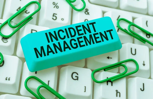 Skriva Visning Text Incident Management Internet Concept Process För Att — Stockfoto