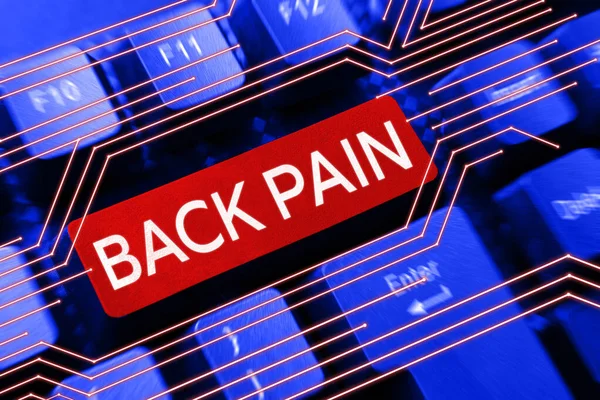 Текст Натхненням Back Pain Word Soreness Bone Feel Lower Back — стокове фото