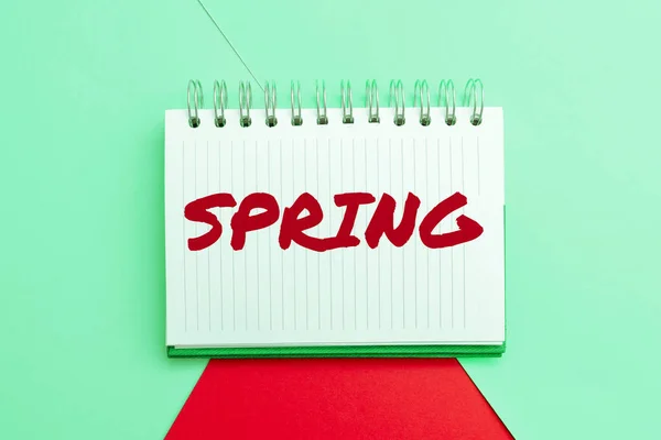 Написання Тексту Весна Бізнес Огляд Сезону Після Зими Якому Починає — стокове фото