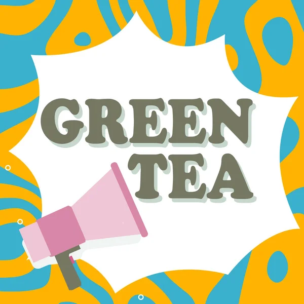 Заголовок Концепции Зеленый Чай Бизнес Подход Тип Чая Который Сделан — стоковое фото
