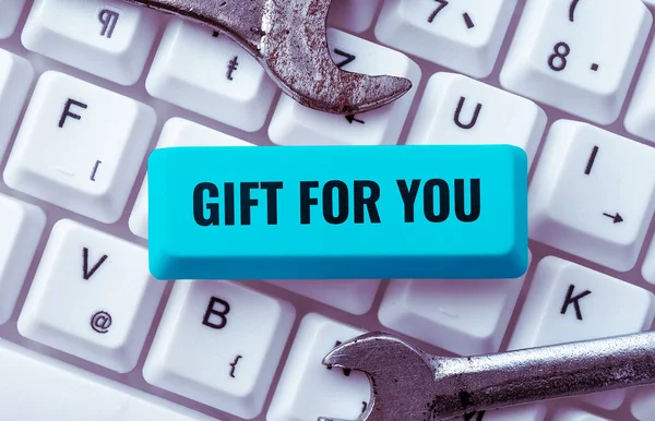 Teksten Weergeven Gift You Internet Concept Een Verrassing Ontvangen Speciale — Stockfoto